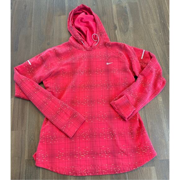 Nike Tops - Nike Dry Fit Hoodie Women's Large Running Red Thumbholes Vented Long Sleeve